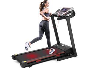Fitnessclub Folding Electric Treadmill Power Motorised Running Machine with LCD Display, Hand Grip Pulse Sensor,Tablet Holder