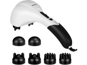 Cotsoco Handheld Neck Back Massager - Double Head Electric Full Body Massager - Deep Tissue Percussion Massage Hammer for Muscles, Arm, Neck, Shoulder, Back, Leg, Foot (Black)