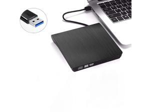 ESTONE External CD Drive, USB 3.0 Portable CD/DVD +/-RW Drive Slim DVD/CD ROM Rewriter Burner Compatible with Laptop Desktop PC Windows Linux OS Apple Mac(Black)