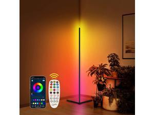 Timoom Led Floor Lamp,RGB Color Changing Mood Lighting Corner Lamp with Bluetooth App and Remote Control, Music Sync/Timing/ Dimmable/Multi Lighting Modes Led Lamp for Living Room,Home Decoration