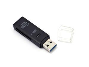 USB 3.0 SD Card Reader for PC, Laptop, Windows, Mac, Linux, Chrome, SDXC, SDHC, SD, MMC, RS-MMC, Micro SDXC Micro SD, Micro SDHC Card and UHS-I Cards (Black)