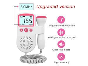 Pro LCD Pocket Fetal Doppler Prenatal Waveform Monitor 3Mhz Probe Alarm Blue US 