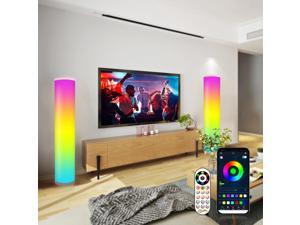 LED Floor Lamp for Living Room, 2 Pack Led Floor Lamps RGB Color Changing Mood Lighting with Music Sync and Time Setting, APP&Phone Control Dimmable Modern Floor Lamp for Bedroom, Office, Game Room