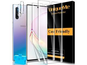 4 Pack UniqueMe 2 Pack TPU Soft Screen Protector Compatible for Samsung Galaxy Note 10 Plus 5G/4G and 2 Pack Camera Lens Protector [Easy Installation Tool] [Not Fit for Samsung Note 10] HD