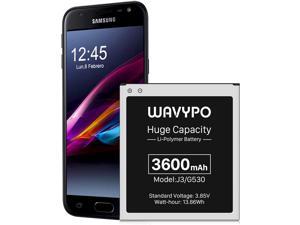 Galaxy J3 Battery, Upgraded 3600mAh Wavypo Li-ion Battery Replacement for Samsung Galaxy J3 J327A J327P J320V J320A J320F J320P EB-BG530BBC EB-BG530BBE/ Galaxy On5/ Galaxy Grand Prime SM-G530 Battery