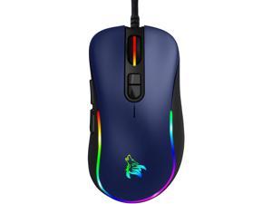 USB Wired Mouse Gaming Corded Mouse with Side Buttons RGB LED Light USB Computer Mice 4 DPI Adjustable Level Comfortable Ergonomic Mice for Windows PC Laptop Desktop Notebook
