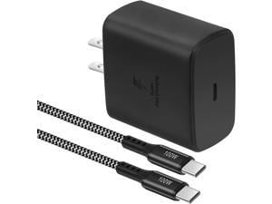 45W USB-C Super Fast Charging Wall Charger with 6.6Ft Type C to Type C Fast Charging Nylon Braided Cable for Samsung Galaxy S22 S22+ S22 Ultra S21 Ultra,S20,S10,Note10/10+, Pixel 5 4 XL, iPad Pro 2020