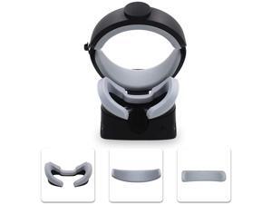 AMVR VR Mask Silicone Protective Cover & Front Foam and Rear Foam Silicone Cover Suit Set for Oculus Rift S Headset Sweatproof Waterproof Anti-Dirty Replacement Face Pads Accessories (Gray)