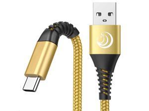 USB C Cable Yosou 6ft6ft Type C Fast Charging Cables Nylon Braided Charger Cord for Samsung S23 S22 S21 S20 Fe Plus S8 S9 S10 A51 A52 A71 A20LG Velvet V30 K51 Stylo 6 Moto Z4 G Power G7 G6 Gold