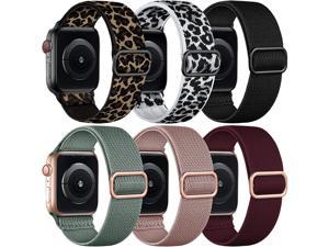 W Compatible with Apple Watch Bands 38mm Women Men Sport Stretchy Nylon Strap Compatible with Apple Watch Band 40mm 41mm 42mm 44mm 45mm 49mm for iWatch Ultra SE Bands Series 8 7 6 5 4 3 2 1 6 Pa