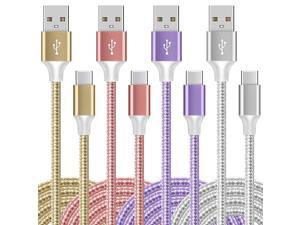 USB Type C Cable Fast Charging4Pack6FT 3A Fast Charging Long Android USBC Phone Charger Braided Cord for Compatible with Samsung Galaxy S23 Ultra S22 S21 S20 A13 A53 S10 Moto Android TypeC Cables