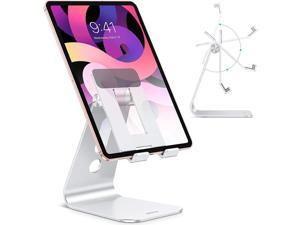 O T2 Desktop Stand Holder Compatible with iPad ProAirMiniAdjustable Tablet Stand for Desk Upgraded Cell Phone Stand with Longer ArmsNew iPhoneSilver