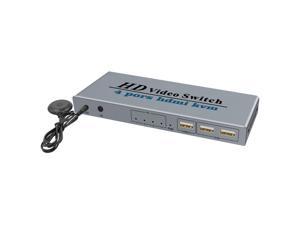4 IN 1 Out 4K@30Hz HDMI KVM Switch 4 Ports HDMI Switcher Splitter for Sharing Monitor Keyboard Mouse U-disk