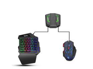 Onehand mechanical backlit gaming keyboard mouse and adapter suitable for PS4 PS3 Xbox One Nintendo Switch Window PC game console support Call of Duty Modern Warfare Watch PUBG Fortnite COD
