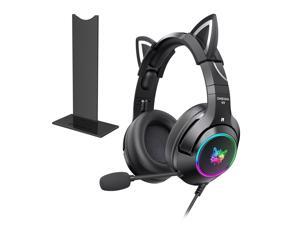 Onikuma K9-Game noise-cancelling headphones with microphone, cute cat ears, black, with LED light Onikuma K9-Game noise-cancelling headphones with microphone, cute cat ears, black, with LED light