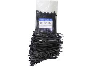 Neiko 51258A UV Black Cable Zip Ties 200-Piece 4-Inch Length 18-lbs White Black 