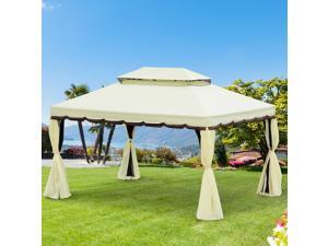 10x13ft Gazebo Canopy Garden Shelter Double Tier Roof Shelter Aluminum w/Netting 10x13ft Gazebo Canopy Garden Shelter Double Tier Roof Shelter Aluminum w/Netting