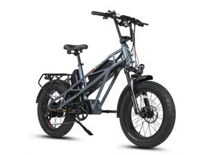 Fucare 750W 48V 15Ah Electric Bicycles 28MPH Shimano 7 Speed E-Bike for Adults 20" 4.0" Fat Tire Bicycles Ebike Adjustable Suspension Snow Beach Commute Electric Bike