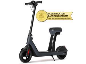 Fucare HU3 Pro Commute and Travel Electric Scooter With Seat,19 MPH & 40 Miles Long-Range,10 inch Air Tire,UL Certified,Folding E Scooter for Adults Dark Gray