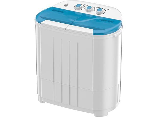 Auertech Portable Washing Machine, 28lbs Mini Twin Tub Washer Compact  Laundry Machine with Drain Pump, Time Control, Semi-automatic 18lbs Washer  10lbs Spinner for Dorms, Apartments, RVs 