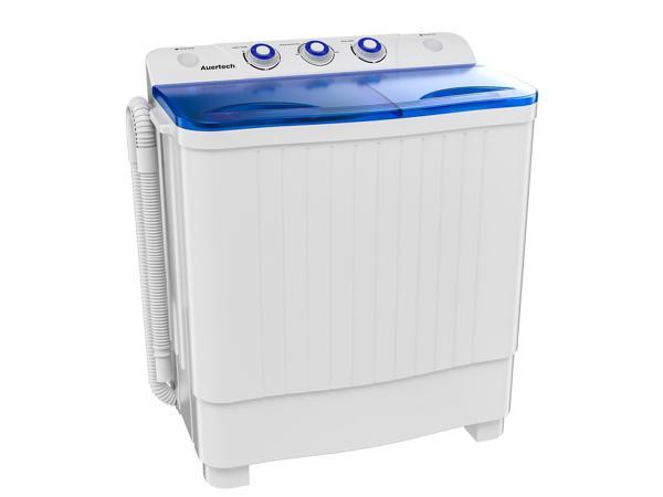 Auertech Portable Washing Machine, 14 lbs Mini Twin Tub Washer Compact  Laundry Machine with Built-in Gravity Drain Time Control, Semi-automatic 9  lbs Washer 5 lbs Spinner for Dorms, Apartments, RVs