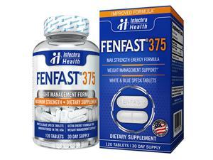 FENFAST 375 Weight Management Support - Max Energy Formula - 120 Tablets - 30 Day Supply
