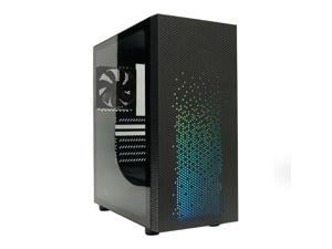 AZZA CELESTA CSAZ-340F Black Steel / Plastic / Tempered Glass ATX Mid Tower Computer Case with Addressable RGB Light Strip in the Front