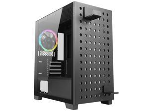 AZZA ELISE 140 / Gaming / Micro ATX Case / Tempered Glass / Black / Pegboard design / Pink & White dust net / 1x 120 mm ARGB fan included