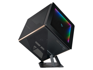 AZZA Regis 902 / Luxury /  CNC ATX Case / 3-Sided Tempered Glass / Gold /  Aluminum Frame & Stand / Infinity ARGB Panel / 1 x 140 mm fan included / AZZA HUB included / Type-C Port