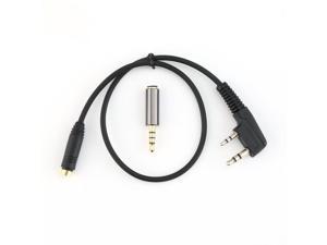 2 Pin K1 To 35MM Female Audio Phone Earphone Transfer Cable for Kenwood TYT for Baofeng UV5R 888S Walkie Talkie headset adapter