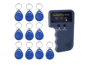 Handheld 125KHz RFID ID Card Copier Writer Duplicator Programmer Reader Match Writable EM4305 ID Keyfobs Tags Card Key Cards