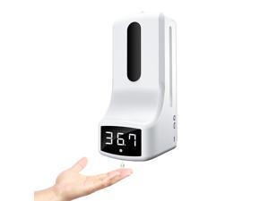 Wall Mounted Hand Soap Dispenser with Thermometer K9 Automatic Temperature Measurement and Disinfection Machine with Alarm for Office Home School Community use Connect to Wall Outlet or Power Bank
