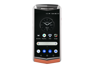Vertu ASTER P Ti Silver Unlocked Android Smartphone,6G+128G,Titanium Alloy Frame & Sapphire Crystal Screen,Calf Leather Craft Dawning Orange