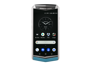 Vertu ASTER P Ti Silver Unlocked Android Smartphone,6G+128G,Titanium Alloy Frame & Sapphire Crystal Screen,Calf Leather Craft Gentleman Blue