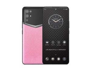 Vertu iVERTU 5G Unlocked Android Smartphone,12G RAM + 512G ROM,64MP Camera,Dual-SIM Cell Phone,Lizard Leather Craft Peach Pink
