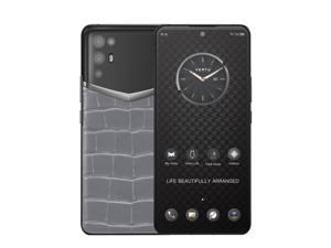 Vertu iVERTU 5G Unlocked Android Smartphone,12G RAM + 512G ROM,64MP Camera,Dual-SIM Cell Phone,Alligator Leather Craft Grey