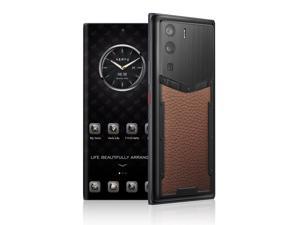 METAVERTU Web3.0 Cell Phone,5G Smartphone with Vshot NFT 64MP Camera 12G RAM + 512G ROM +10T IPFS Storage Luxury os & Web3.0 os Dual Sim Calf Leather Caramel Brown
