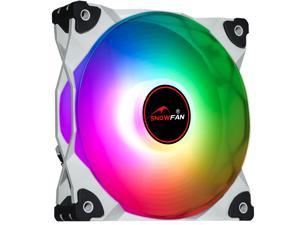 Snowfan 120mm Addressable RGB Lighting Case Fan,3-Pin ARGB Computer Gaming Case Cooling Fan, Premium Quiet 12V 4 Pin PWM Long Life PC Fan with 5V ARGB Motherboard Sync(Single WY-12025-01 GRAY)