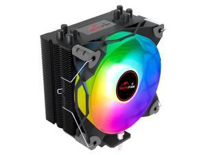 SNOWFAN ZQ03 CPU Air Cooler, 4 Heat Pipes CPU Cooler 120mm PWM 180W TDP Fan Intel LGA 1200 115X / AMD Ryzen AM4 Universal Socket /Addressable RGB Lights Sync