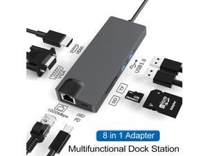 COFIER  type-c docking station eight-in-one hdmi/vga converter hub expansion docking station computer network card hub