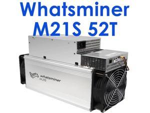 Whatsminer M21S 52T BTC Bitcoin Asic Miner Machine 3360W Include PSU Better Than M20S Antminer L3 S9 S17 T17e M3 M21S M30S Innosilicon T2 T3 A1066