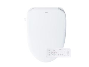 Caesar TAF420H Electronic Bidet Toilet Seat with Adjustable Water Heating, Heated Seat, Easy Installation, Oscillating and Air Bubble Wash, Self-Cleaning Wand, Air Dryer, Silver Grey, Elongated