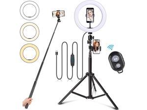 10.2 inch Selfie Ring Light with 63in Tripod Stand, led Selfie Ring Light with Phone Holders for Live Stream/Makeup/YouTube Video/TikTok,Compatible with All Phones 10.2 inch Selfie Ring Light with 63in Tripod Stand, led Selfie Ring Light with Phone Holders for Live Stream/Makeup/YouTube Video/TikTok,Compatible with All Phones