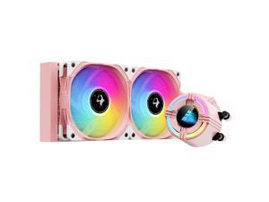 GOLDEN FIELD STARS-240 Pink All in one Water Cooler CPU 240mm Liquid Cooler Aura SYNC ARGB Radiator for Intel LGA 20XX/115X/1200 AMD AM4/AM3+/AM3 (S240-P, Pink)