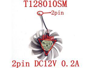 EVERFLOW T128010SM 2pin 75mm 12v 0.2A  for Gigabyte N470SO N580UD N580SO  GTX460 GTX470  GTX580 HD5870 cooling fan