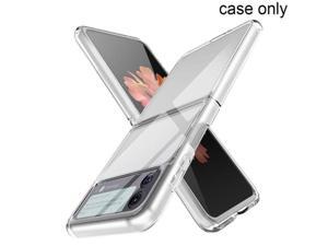 2 In 1 Transparent TPU Case For Samsung Galaxy Z Flip 3 Shockproof Acrylic Clear Shell Hard Back Cover For Galaxy Z Flip Case