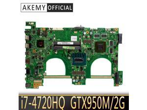 Akemy G550JX Laptop motherboard Mainboard For ASUS N550JX G550JX N550JV G550J N550J Laptop motherboard  i7-4720HQ CPU GTX950M 2G