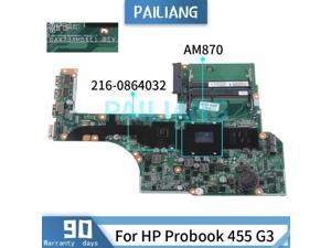 Laptop motherboard For HP Probook 455 G3 AM870  Mainboard DAX73AMB6E1 216-0864032 DDR3 tesed