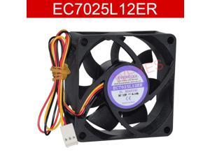 70mm fan EC7025L12ER For EVERCOOL 7025 DC12V 0.14A Three-wire Silent Heat Dissipating Fan