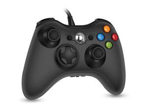 360 PC Game Wired Controller for Microsoft Xbox 360 and Windows PC (Windows 10/8.1/8/7) with Dual Vibration and Ergonomic Wired Game Controller (Black 1)